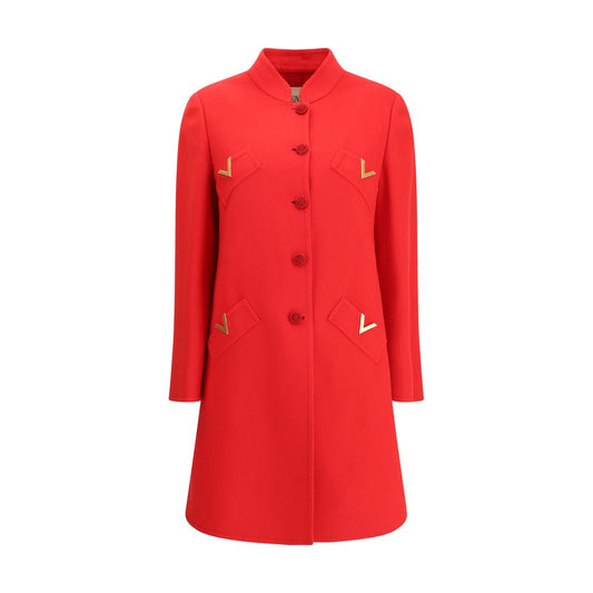 Valentino Roter Wollmantel aus Fleece
