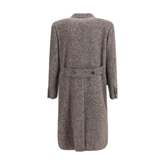 Dolce & Gabbana Grauer Wollmantel aus Fleece