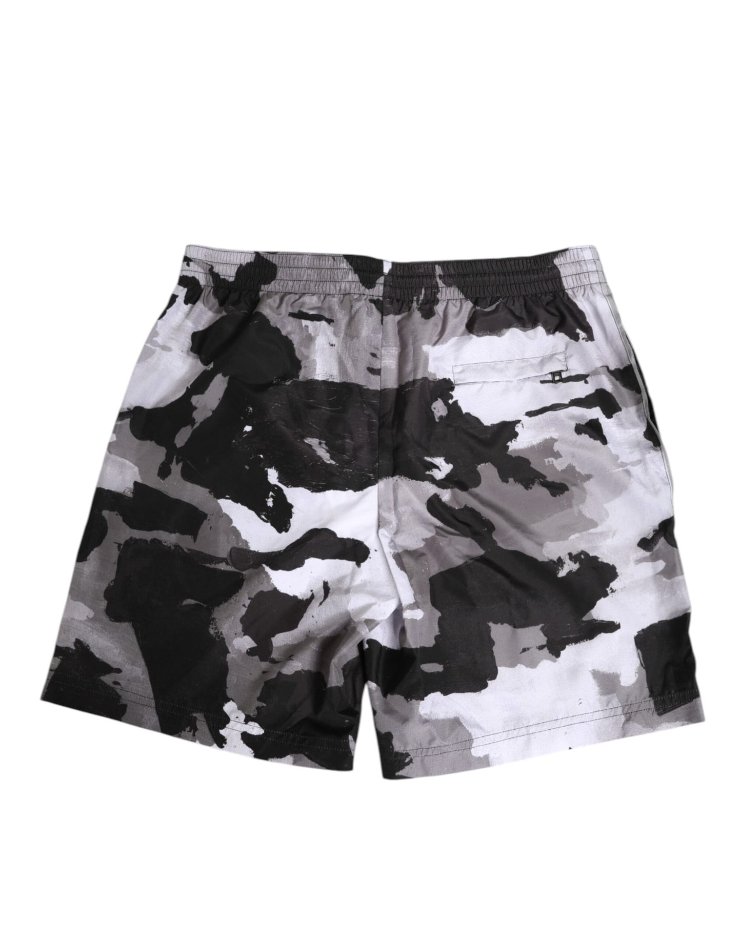 Dolce & Gabbana Schwarz-Weiß Camouflage DG Logo Herren Bademode