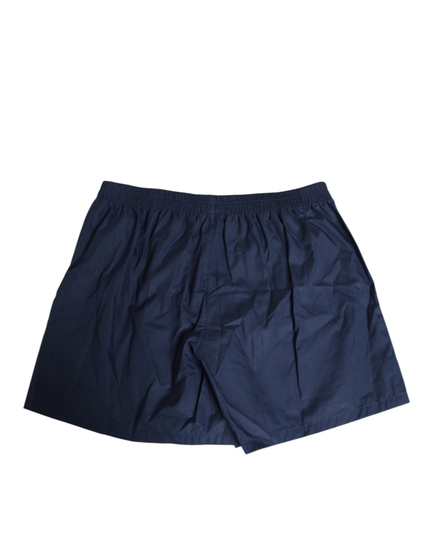 Dolce & Gabbana – Marineblaue Bademode aus Baumwolle mit elastischem Bund und Knöpfen