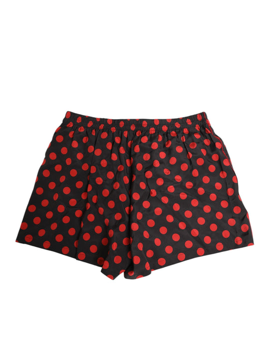Dolce & Gabbana Black Silk Polka Dot Boxer Shorts Men Underwear