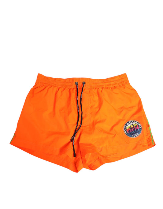 Dolce & Gabbana Orange Polyester Beachwear Herren Shorts Bademode