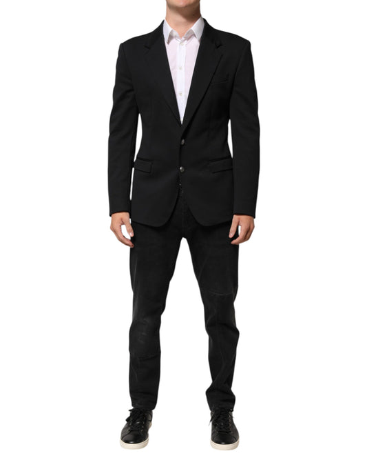 Dolce & Gabbana Dunkelblaue Herrenjacke aus Baumwolle, Mantel, Blazer, Anzug