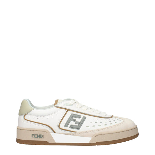 Fendi Weiße Leder Low-Tops