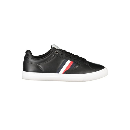 Tommy Hilfiger – Schwarze Leder-Sneaker für Herren
