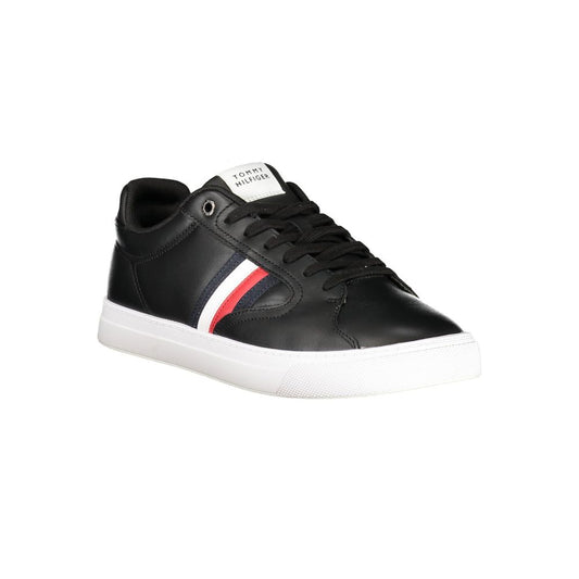 Tommy Hilfiger – Schwarze Leder-Sneaker für Herren