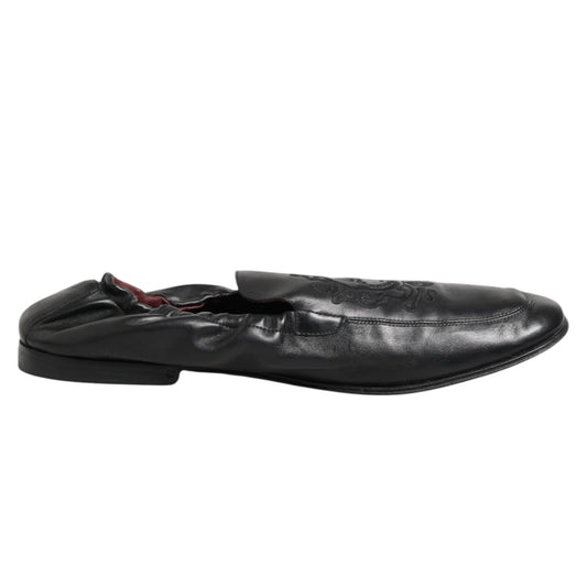Dolce & Gabbana – Schwarze Slipper aus Leder für Herren, flach