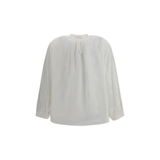 Forte_Forte Voile-Shirt mit Stickerei