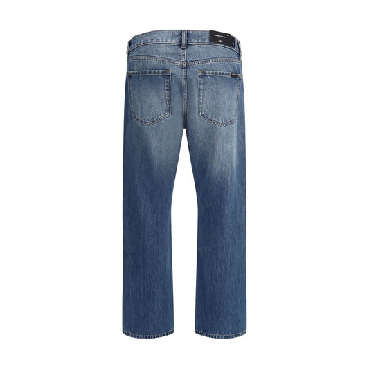 7FOR Blaue Baumwoll-Jeans mit geradem Bein