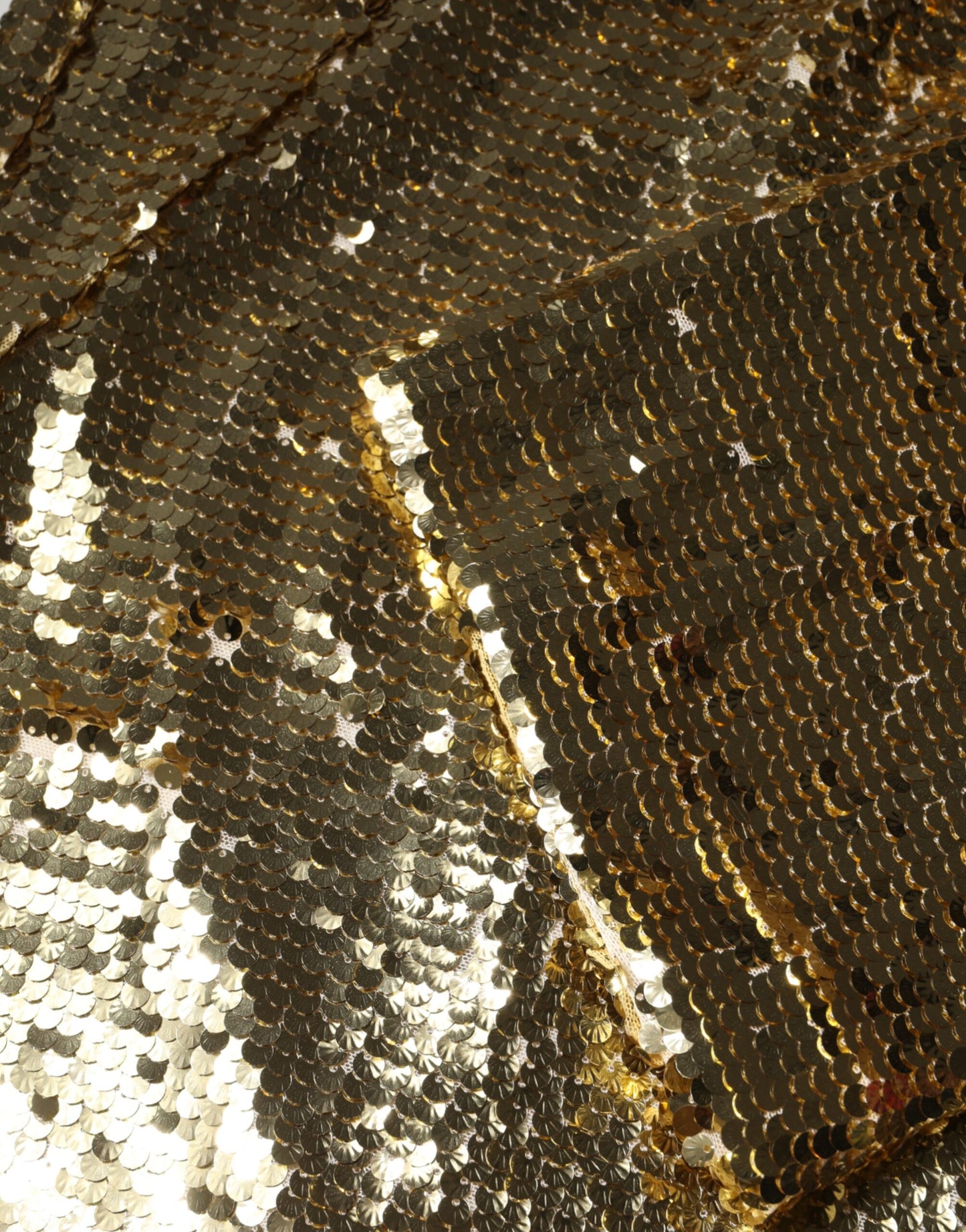 Dolce & Gabbana – Langärmliges Minikleid mit goldenen Pailletten