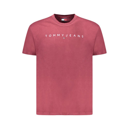 Tommy Hilfiger – Rotes Herren-T-Shirt aus Baumwolle