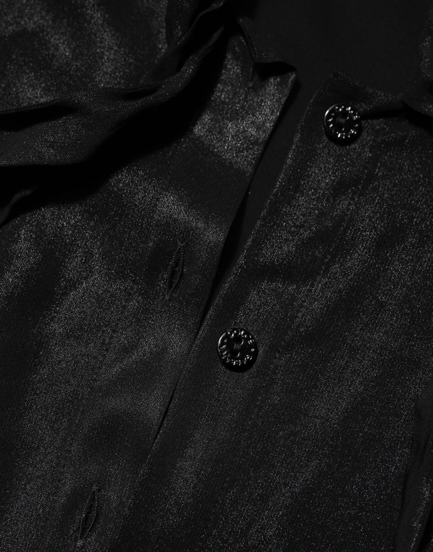 Dolce & Gabbana Black Viscose Long Sleeve Tie Neck Blouse Top