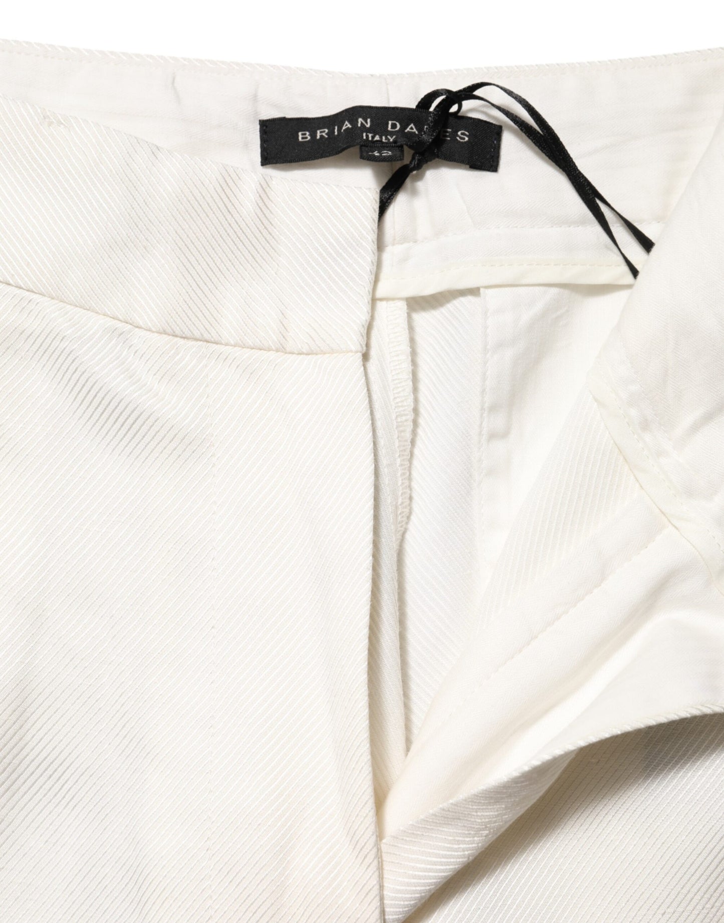 Brian Dales Palazzo-Hose aus weißem Viskose-Leinen mit weitem Bein für Damen