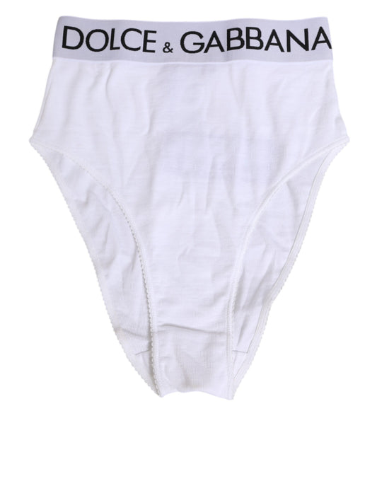 Dolce & Gabbana White Cotton Elastic DG Logo Waistband Underwear