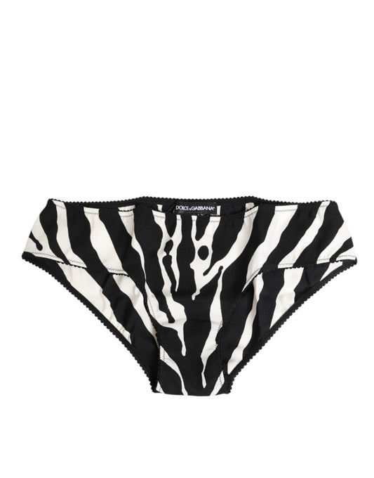 Dolce & Gabbana – Slip mit Zebra-Print in Schwarz und Weiß