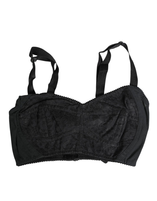Dolce & Gabbana – Bustier-BH aus Stretch-Nylon in Schwarz