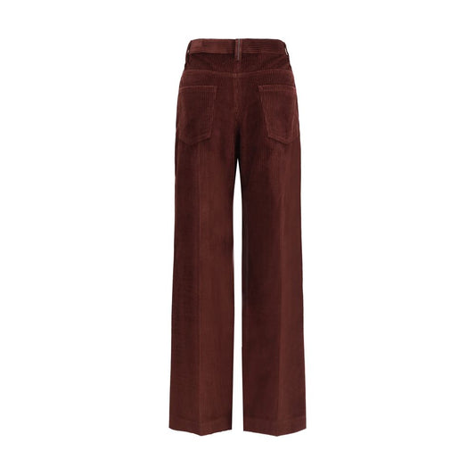 Brunello Cucinelli Bordeaux Cotton Casual Pants