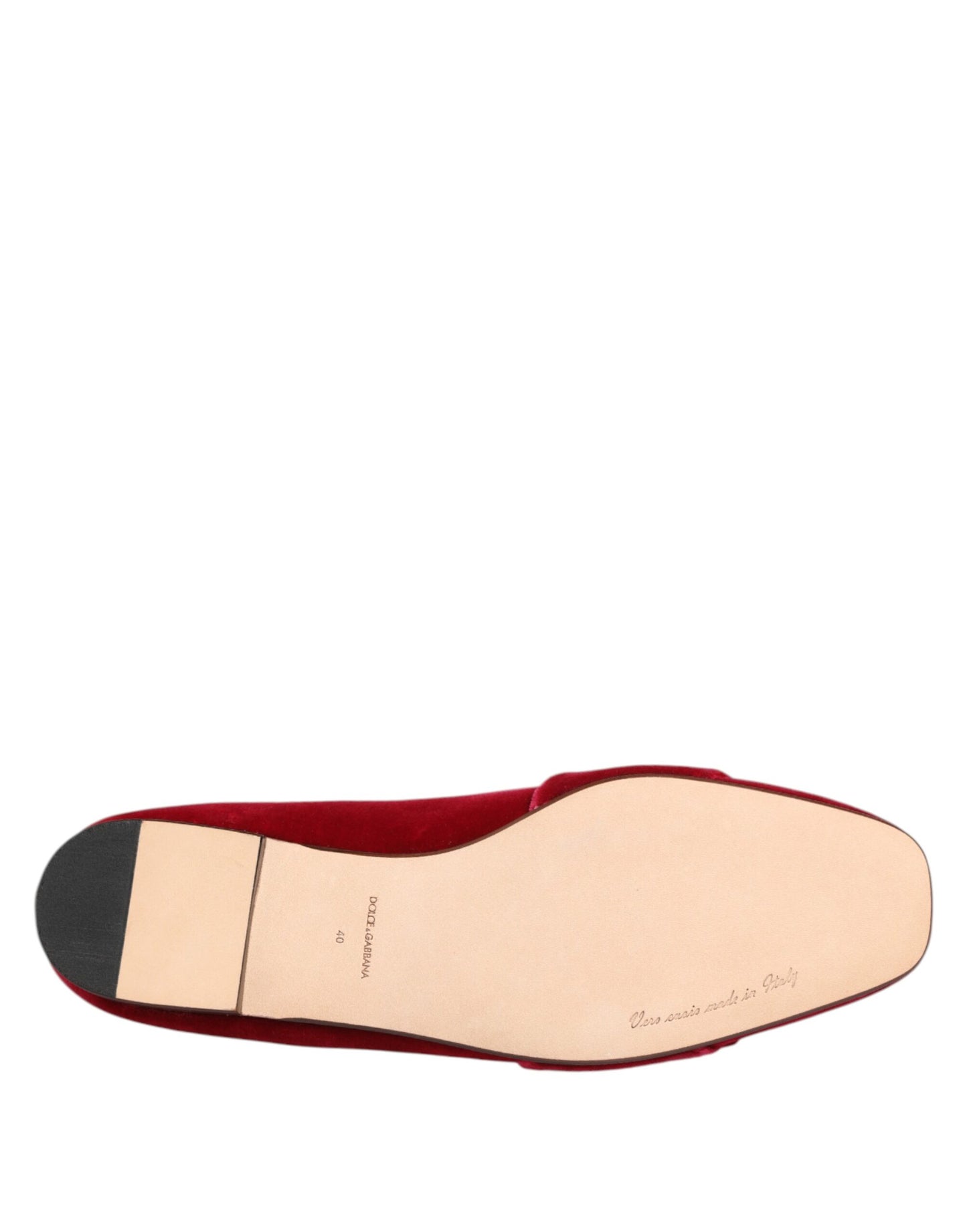 Dolce & Gabbana – Loafer mit Kristallschnalle aus rotem Samt