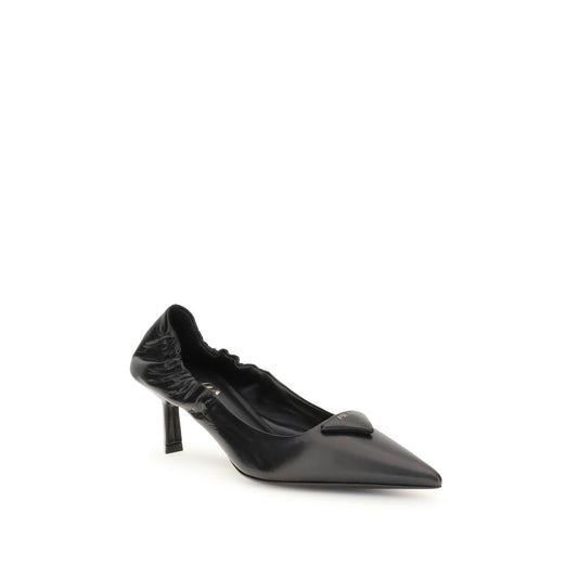 Prada Leder-Logo-Pumps