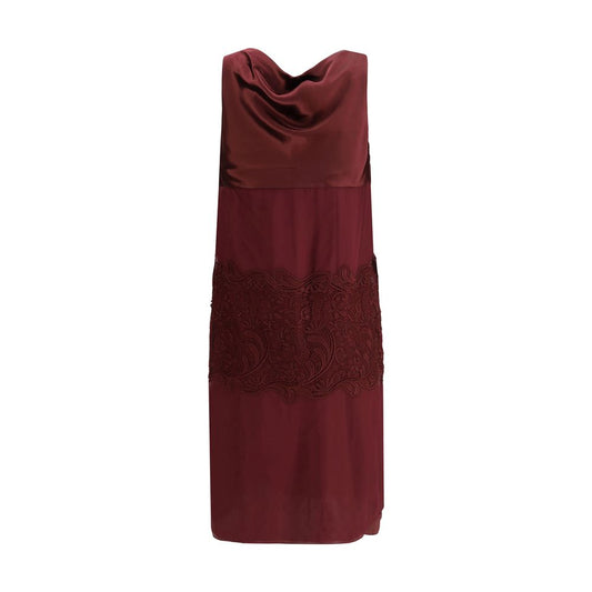 Ferragamo Cocktailkleid aus Seide in Bordeaux