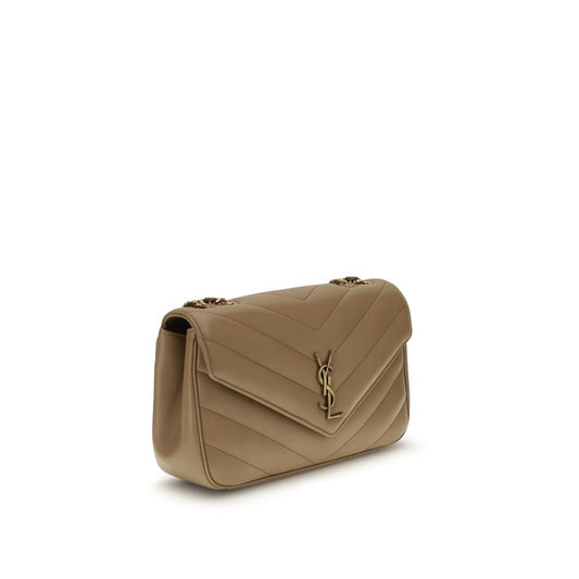 Saint Laurent Schultertasche aus beigefarbenem Kalbsleder (Bos Taurus)
