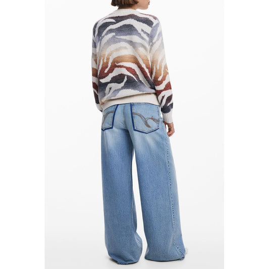 Desigual Weißer Polyamid-Pullover für Damen