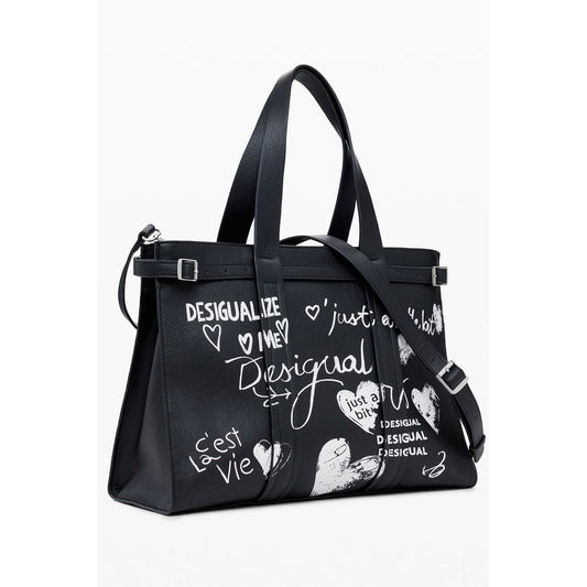 Desigual Schwarze Polyethylen-Damenhandtasche