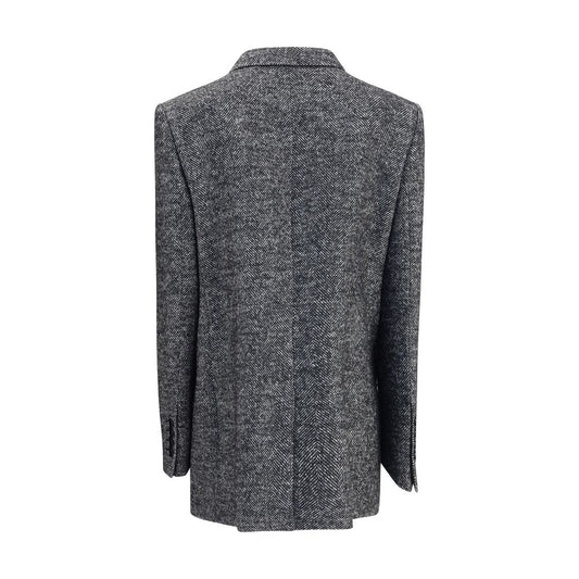 Dolce & Gabbana Gray Fleece Wool Blazer