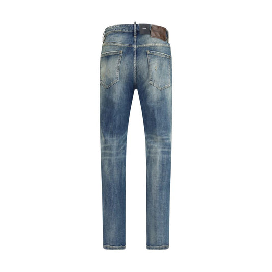Dsquared² Jeans aus blauem Baumwollstoff in schmaler Passform