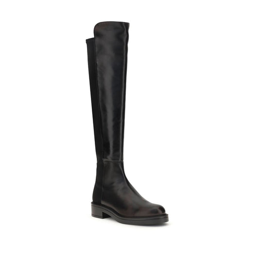 Stuart Weitzman Overknee-Stiefel aus schwarzem Leder