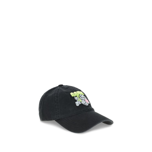 Ganni Schwarze Baumwollkappe (Baseballkappe)