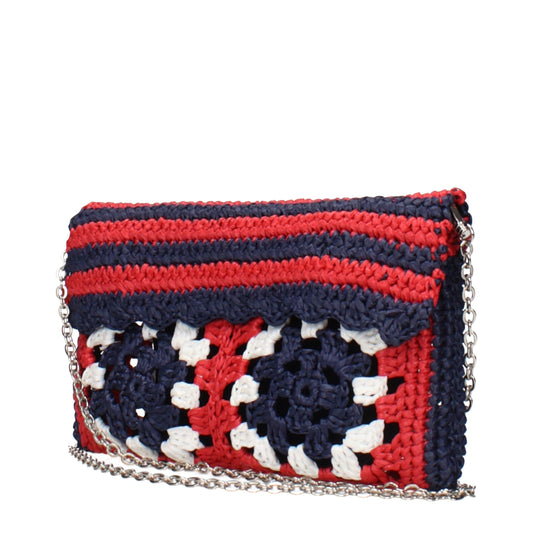Miu Miu Clutch-Tasche aus mehrfarbigem Raffiastroh