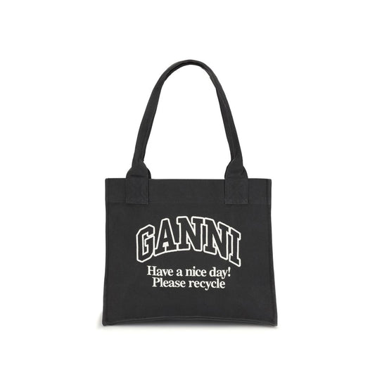 Tragetasche aus Canvas mit Ganni-Logo