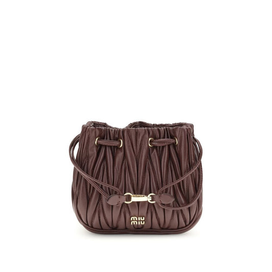 Miu Miu Clutch-Bag Bos Taurus aus bordeauxfarbenem Kalbsleder