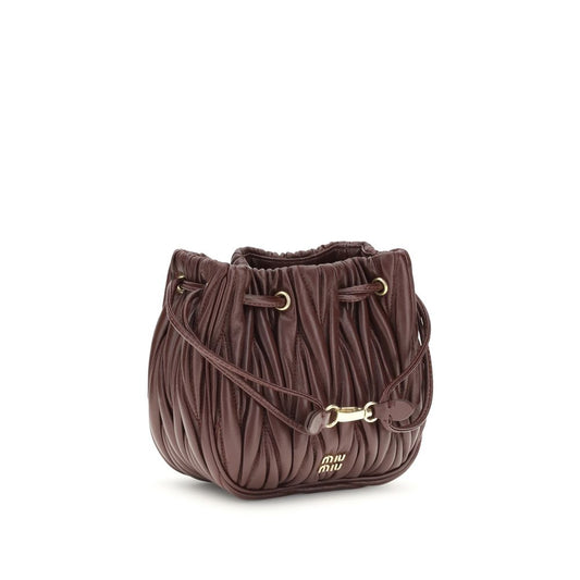 Miu Miu Clutch-Bag Bos Taurus aus bordeauxfarbenem Kalbsleder