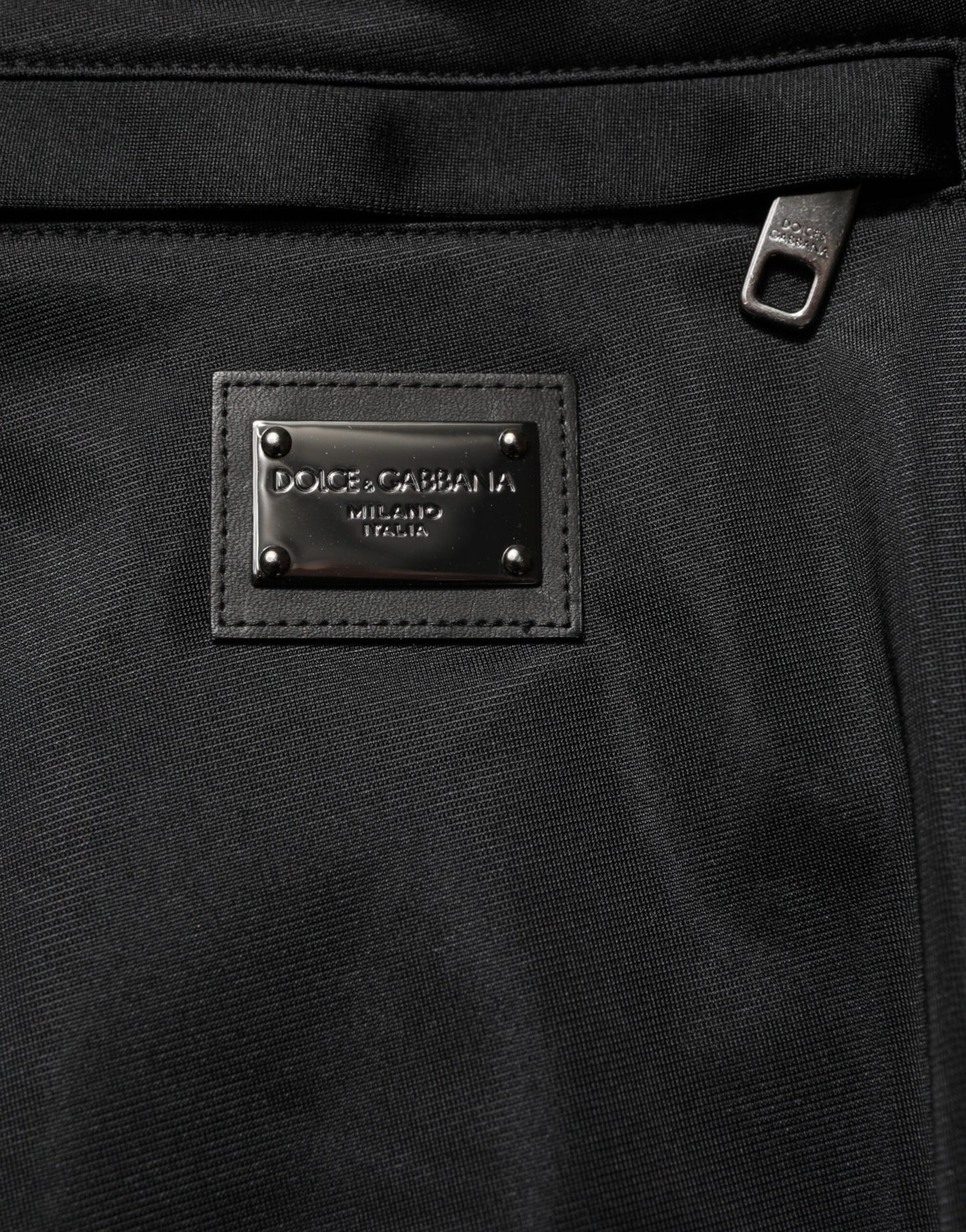 Dolce & Gabbana – Jogginghose aus Polyester mit Logo-Schild in Schwarz