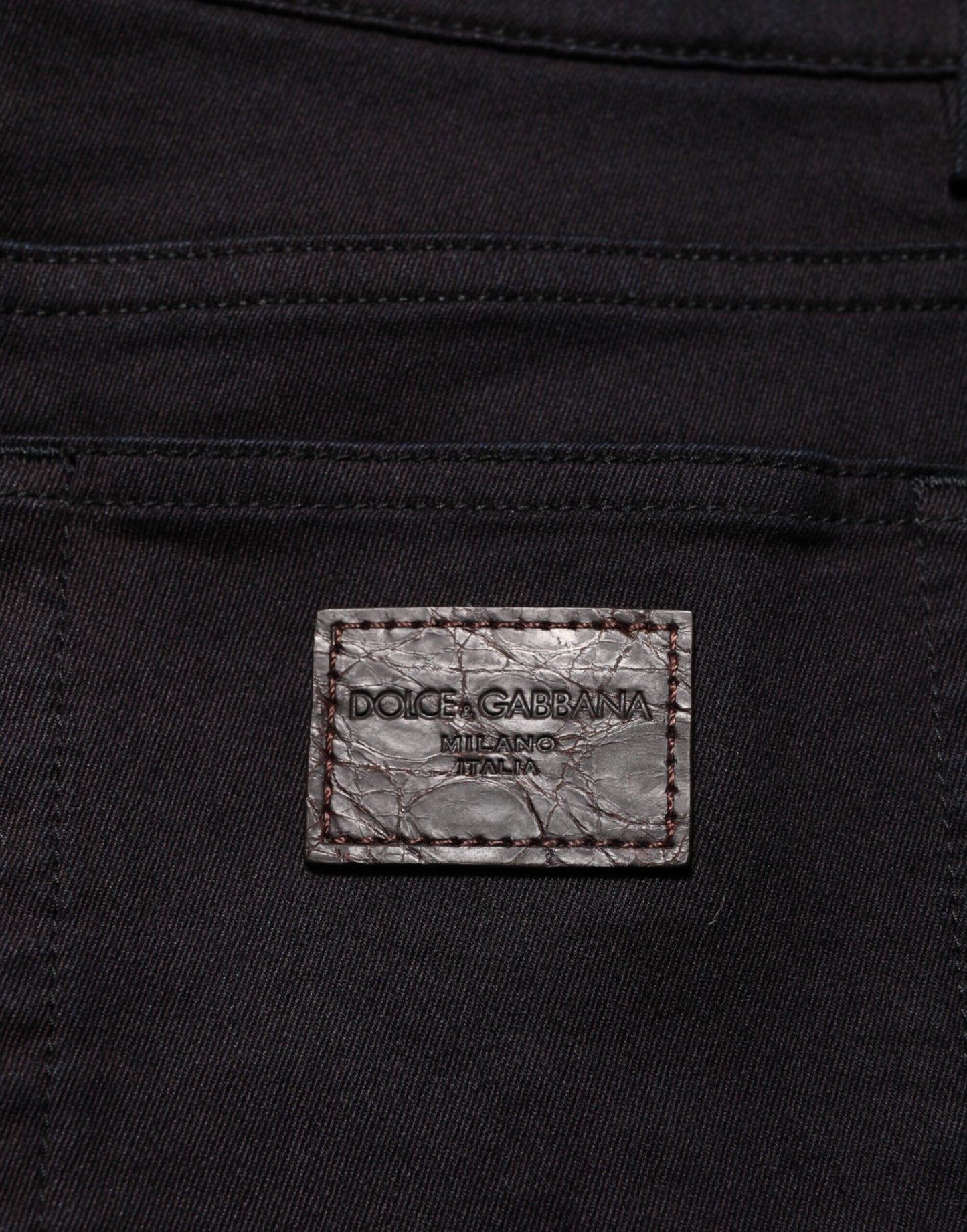 Dolce & Gabbana – Enge Herrenhose aus schwarzer Baumwollmischung