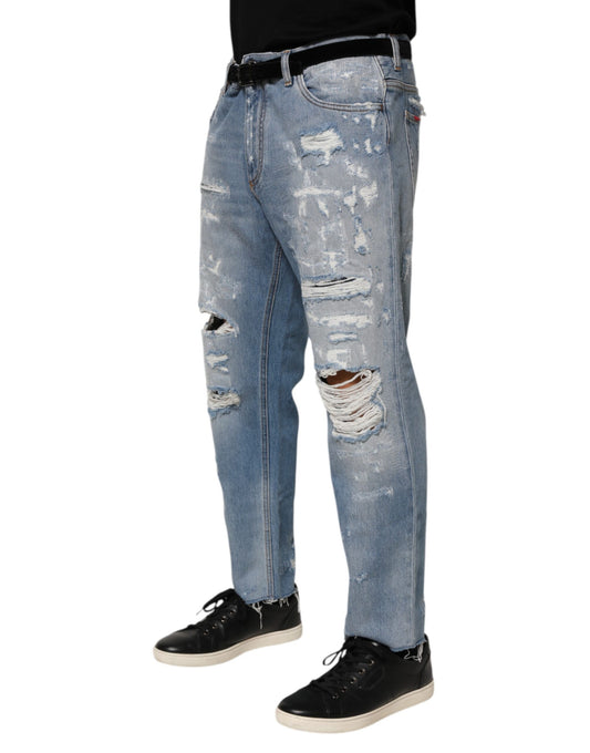 Dolce & Gabbana – Blaue Jeans im Used-Look mit Rissen