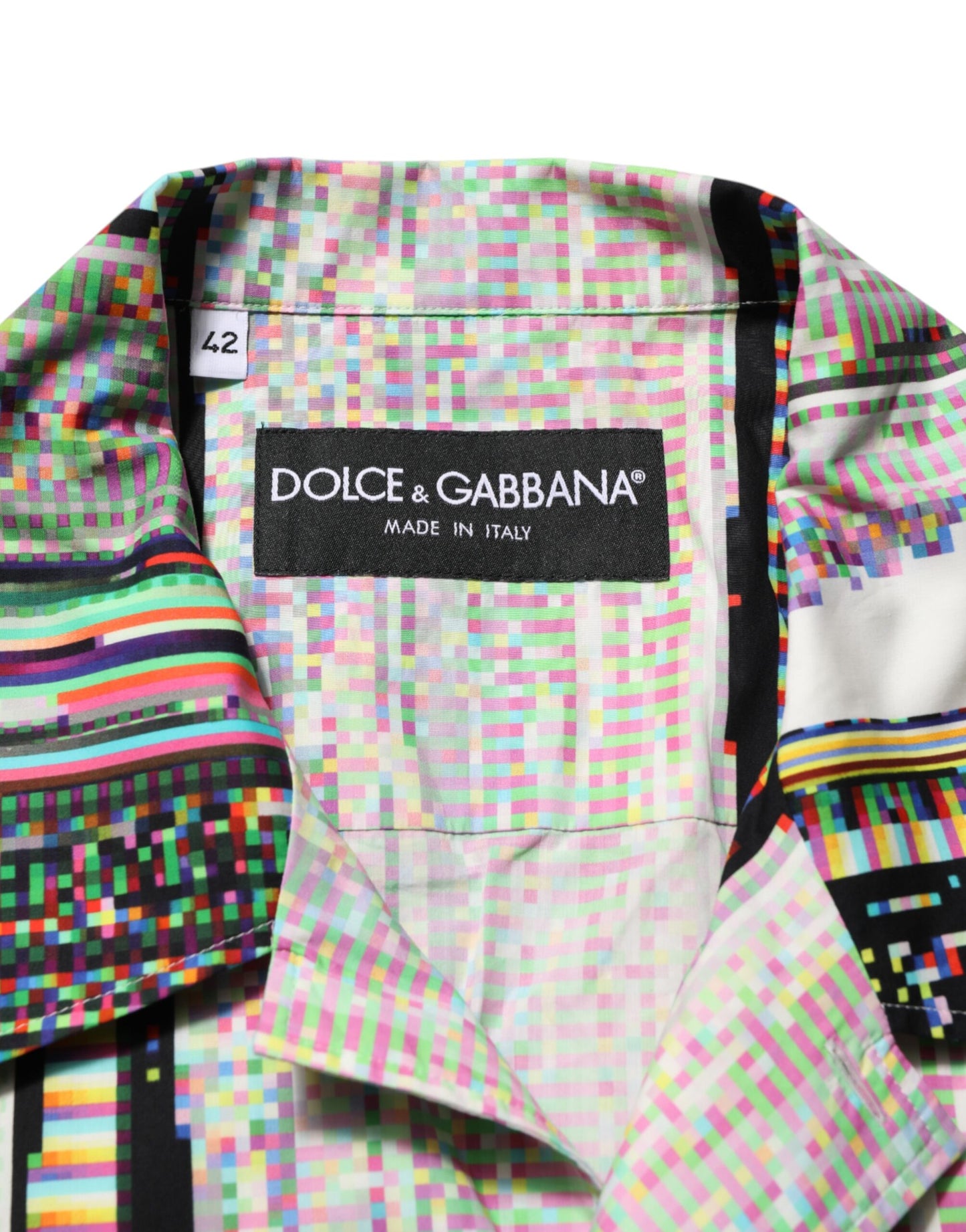 Dolce & Gabbana – Freizeithemd mit mehrfarbigem Grafikkragen