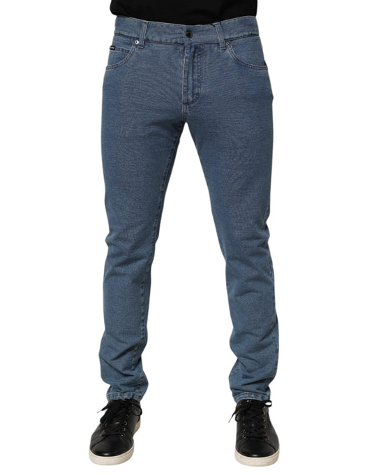 Dolce & Gabbana Blaue Slim Fit-Jeans aus Baumwollstretch für Herren