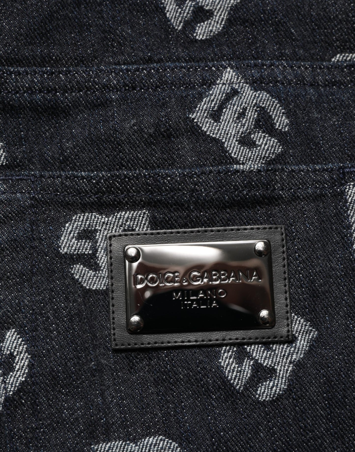Dolce & Gabbana – Schwarze Skinny-Jeans aus Baumwolle mit DG-Monogramm