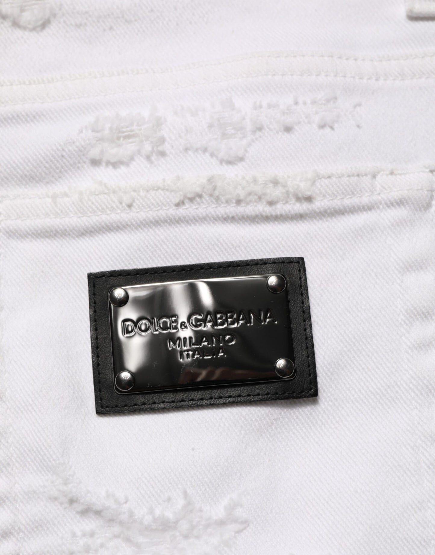 Dolce & Gabbana – Weiße Jeans im Used-Look mit Rissen