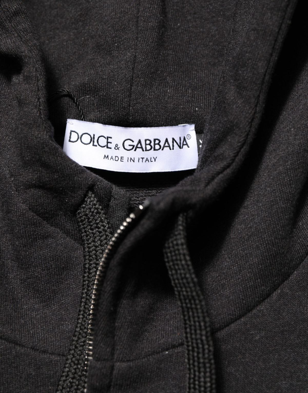 Dolce & Gabbana – Schwarzes Sweatshirt mit durchgehendem Reißverschluss und Logo