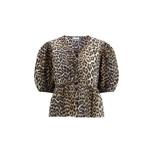 Ganni Leoparden-Baumwollhemd