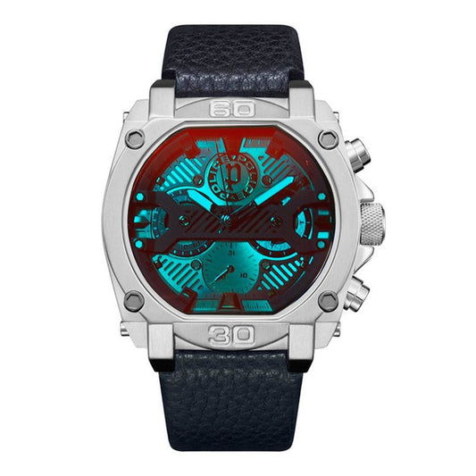 Blaue Lederuhr von Police