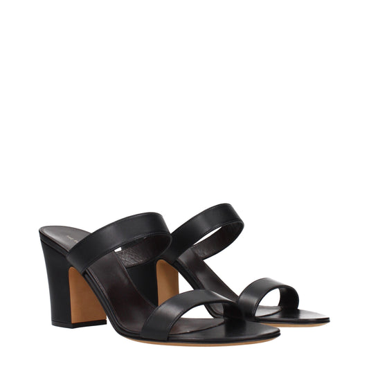 The Row – Schwarze Sandalen aus Leder mit Stilettoabsatz