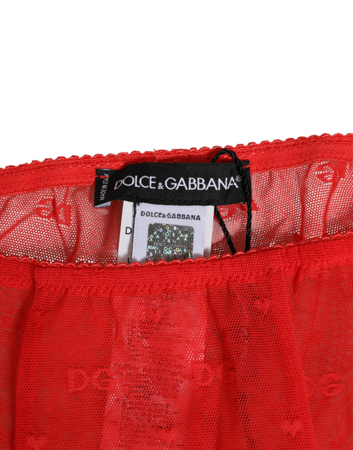 Dolce & Gabbana Rote Nylon-Logo-Spitzen-Leggings-Hose-Unterwäsche