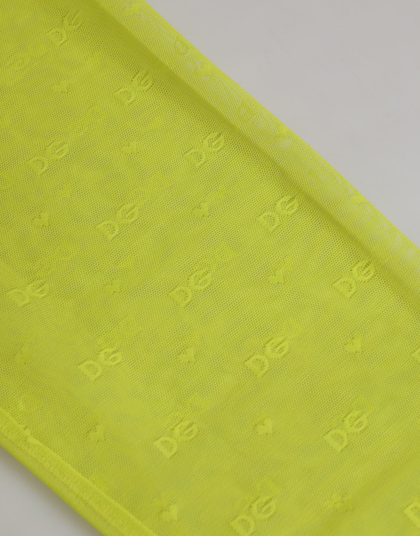 Dolce & Gabbana Neongrüne Nylon-Leggings mit Logo und Spitze, Unterwäsche