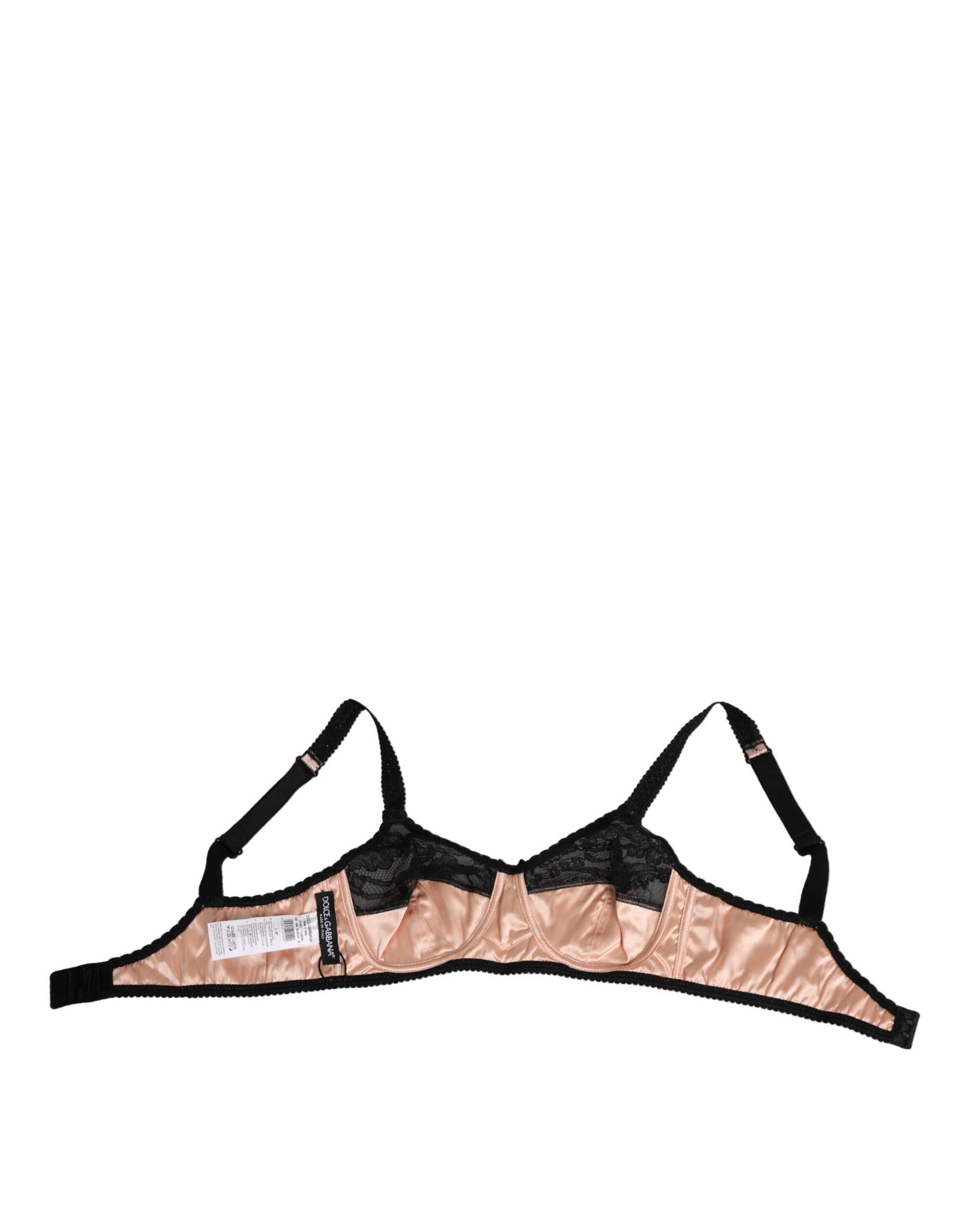 Dolce & Gabbana Beige Seiden-BH mit Herz-Print und weichen Körbchen