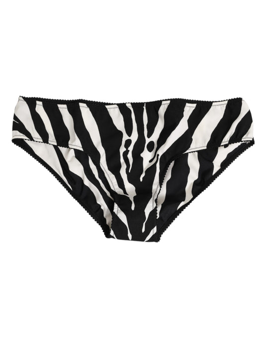 Dolce & Gabbana – Slip mit Zebra-Print in Schwarz und Weiß